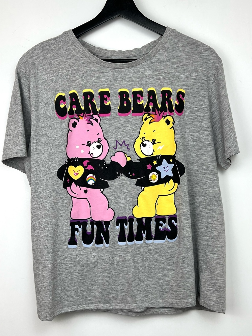 Care Bears Cute Fun Times T Shirt size M Gray Multi Retrokid Cool Y2K